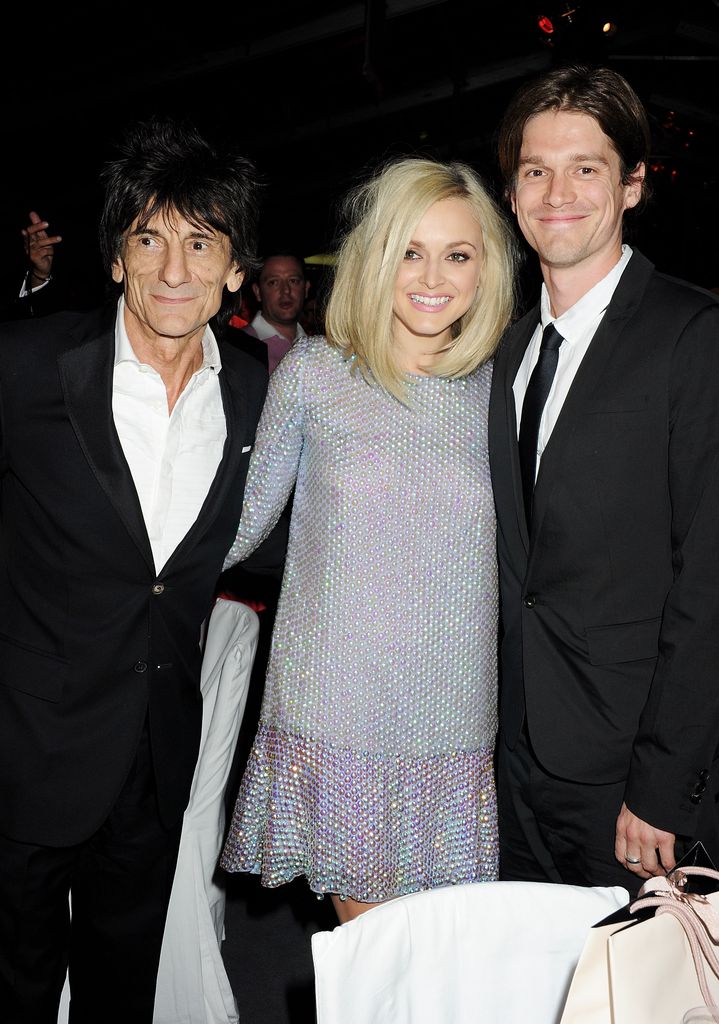 Ronnie Wood photographed with Fearne Cotton and Jesse Wood in 2012