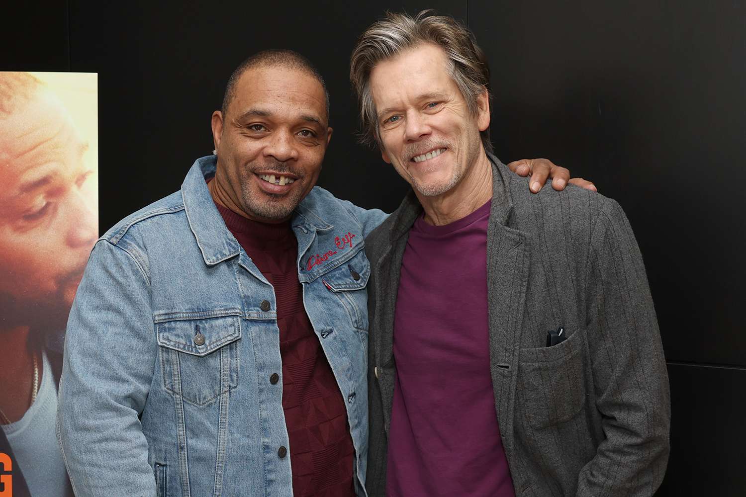 Clarence Maclin and Kevin Bacon attend a Special Screening of A24's Sing Sing