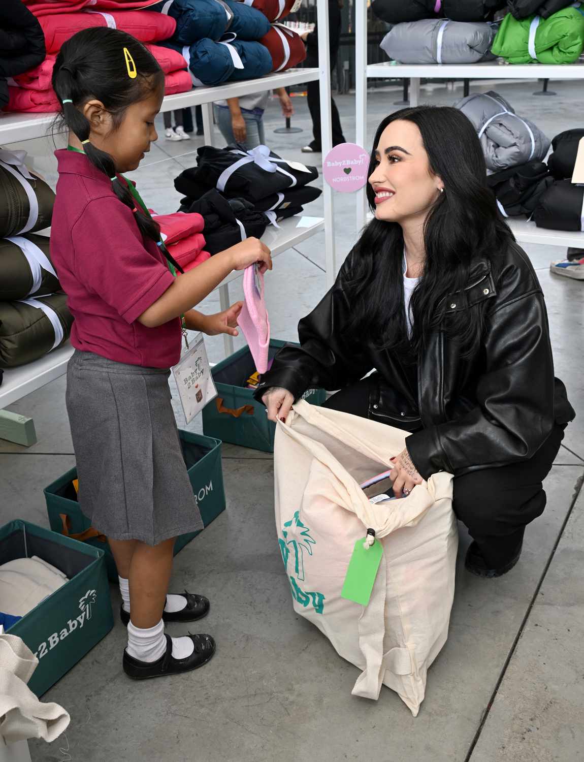 Demi Lovato attends the 2024 Baby2Baby Holiday Distribution Presented by FRAME & Nordstrom at 