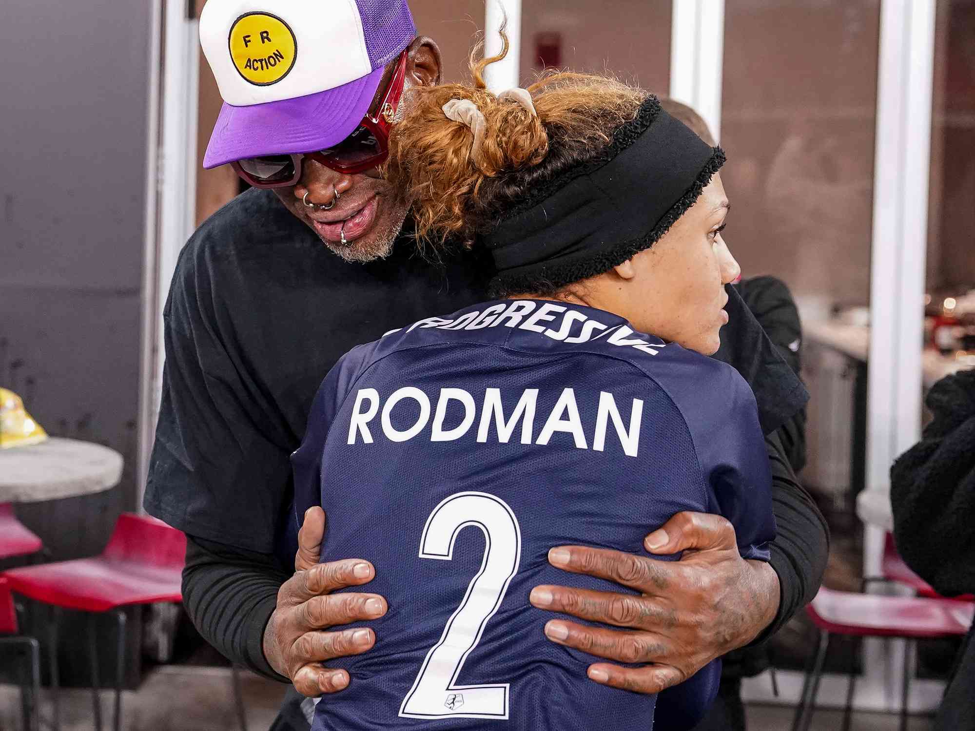 Trinity Rodman with her father basketball legend Dennis Rodman