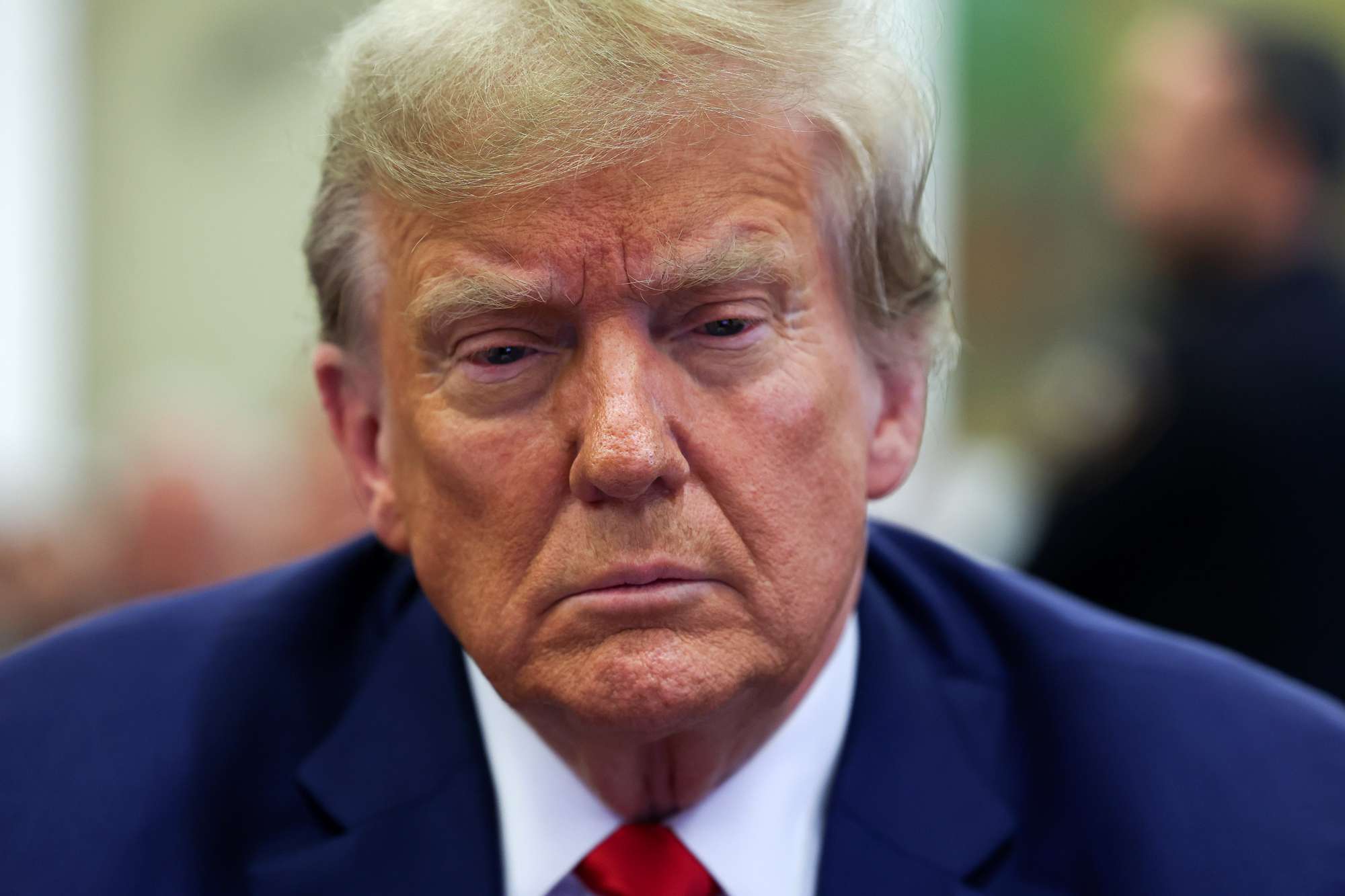 Former U.S. President Donald Trump attends the closing arguments in the Trump Organization civil fraud trial at New York State Supreme Court on January 11, 2024 