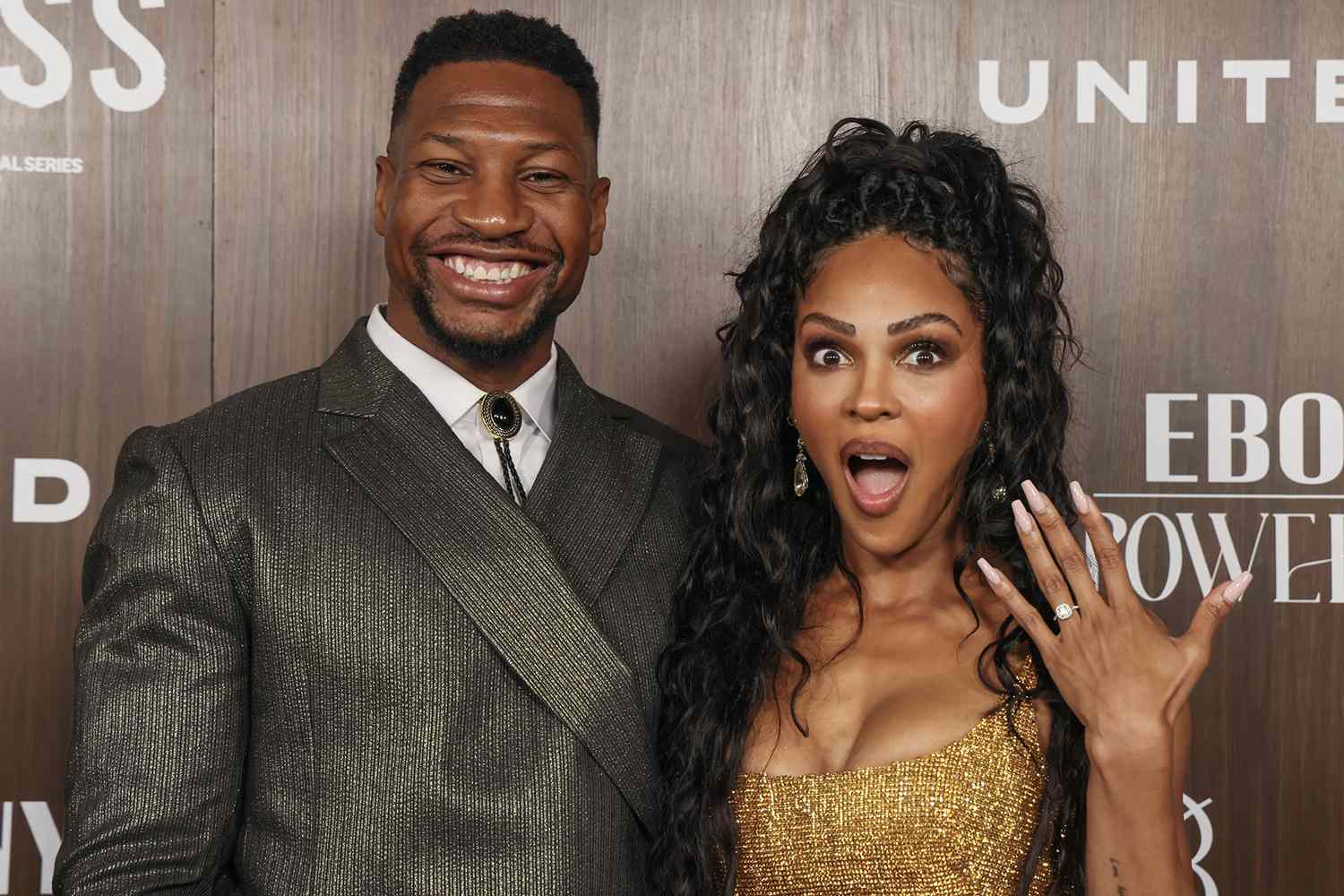 Jonathan Majors and Meagan Good attend the 2024 Ebony Power 100 List