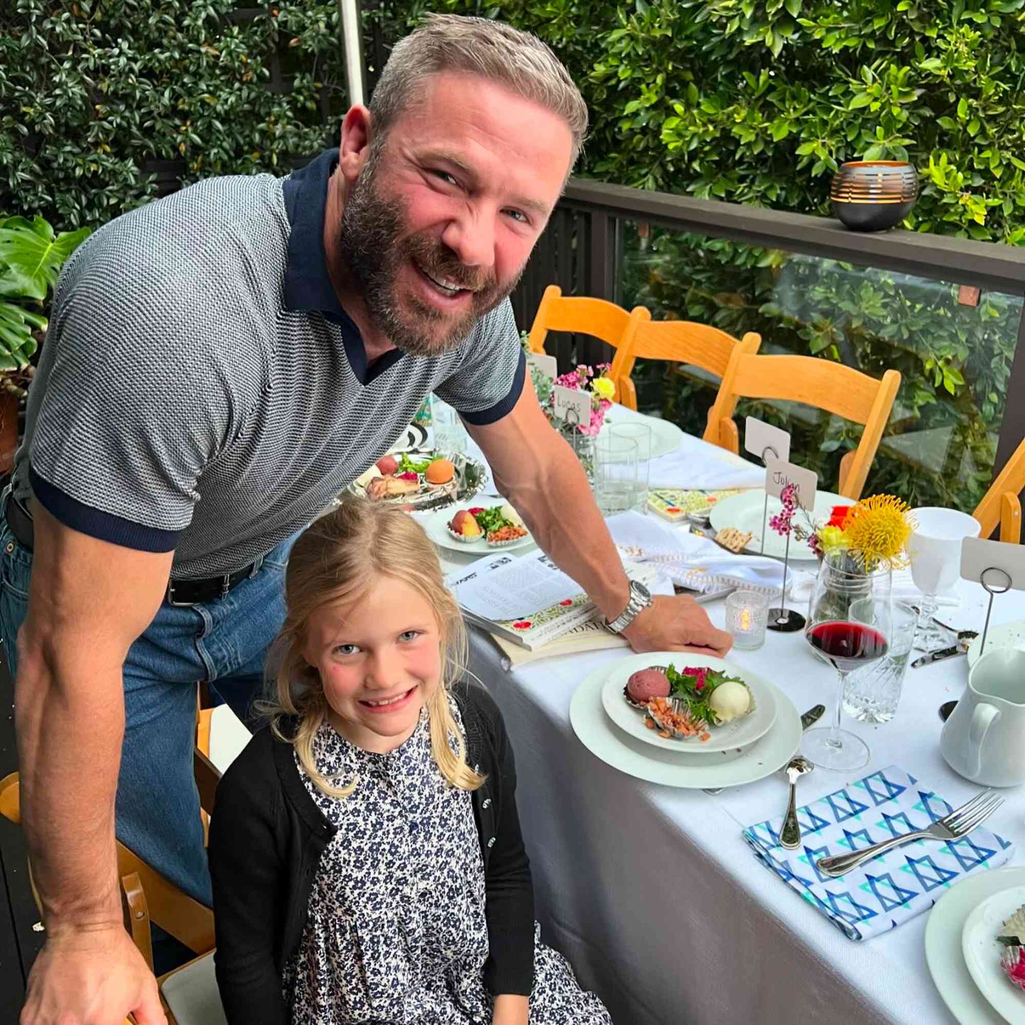 Julian Edelman and his daughter Lily.