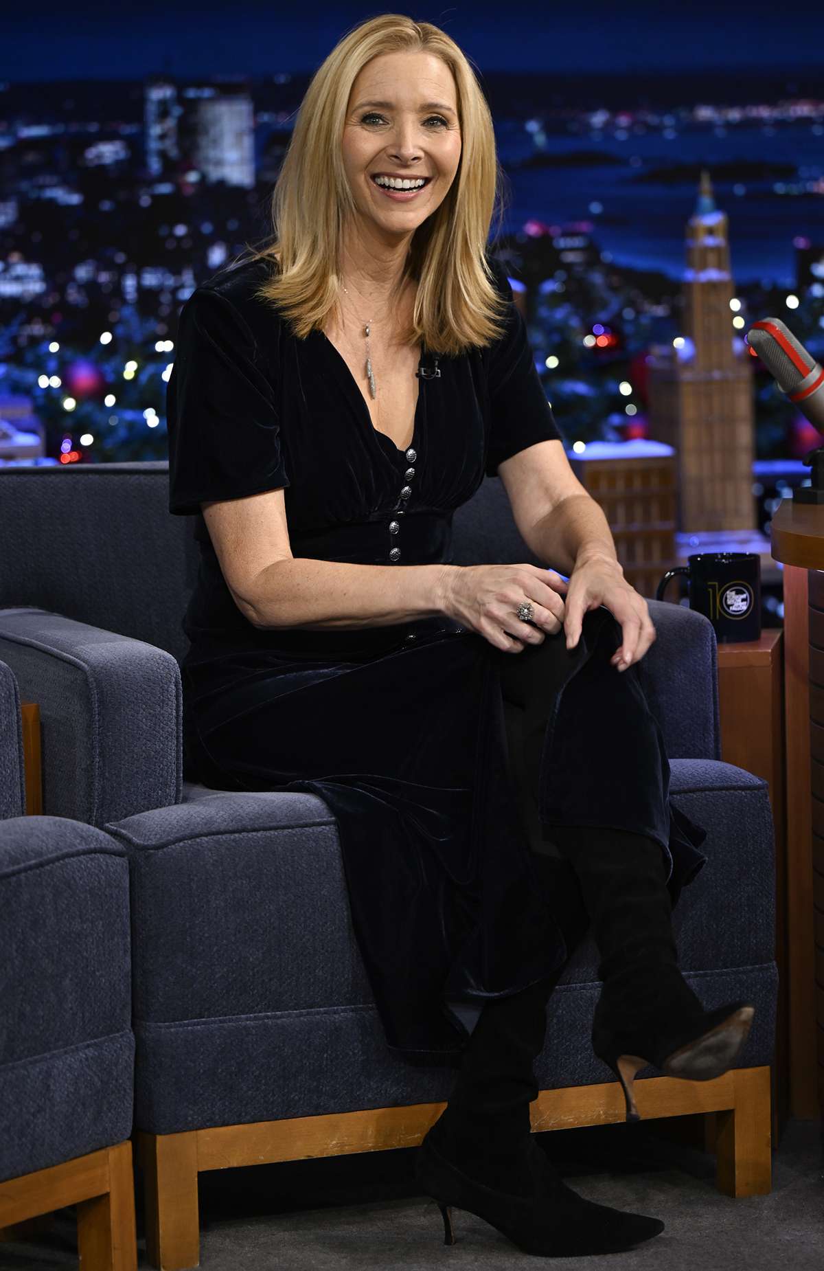 Lisa Kudrow during an interview on The Tonight Show Starring Jimmy Fallon