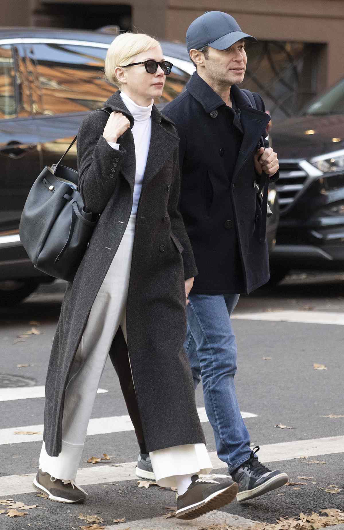 Michelle Williams and Thomas Kail are seen in Brooklyn