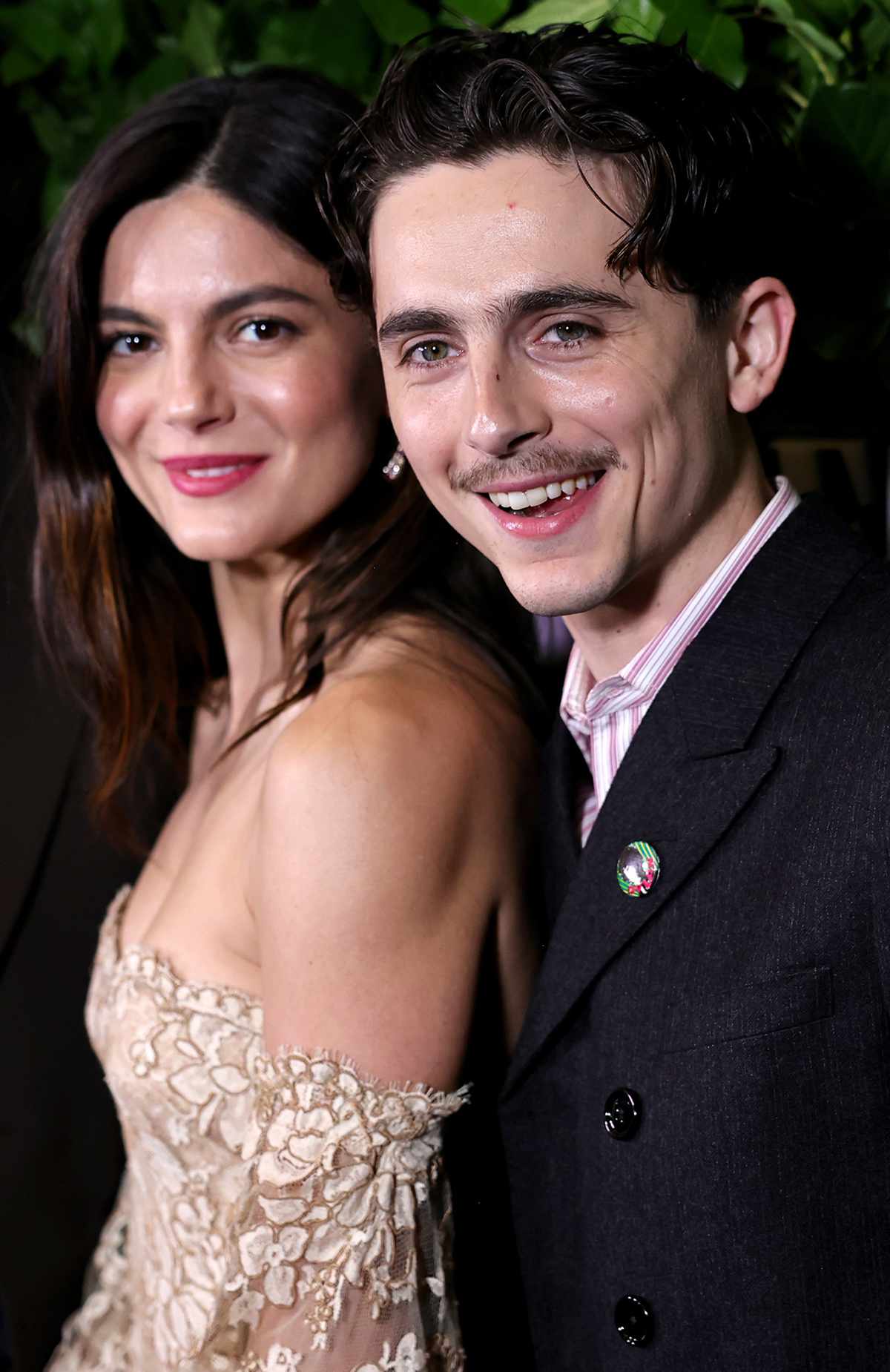 Monica Barbaro and Timothée Chalamet attend The Gothams 34th Annual Film Awards Winners Room at Cipriani Wall Street