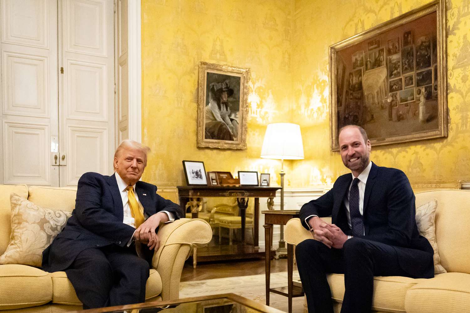  U.S. President-elect Donald Trump meets Britain's Prince William, Prince of Wales in the Salon Jaune room at the UK Ambassador's Residence on the day of the reopening ceremonies of the Notre-Dame de Paris Cathedral, five and a half years after a devastating fire on December 7, 2024 in Paris, France.