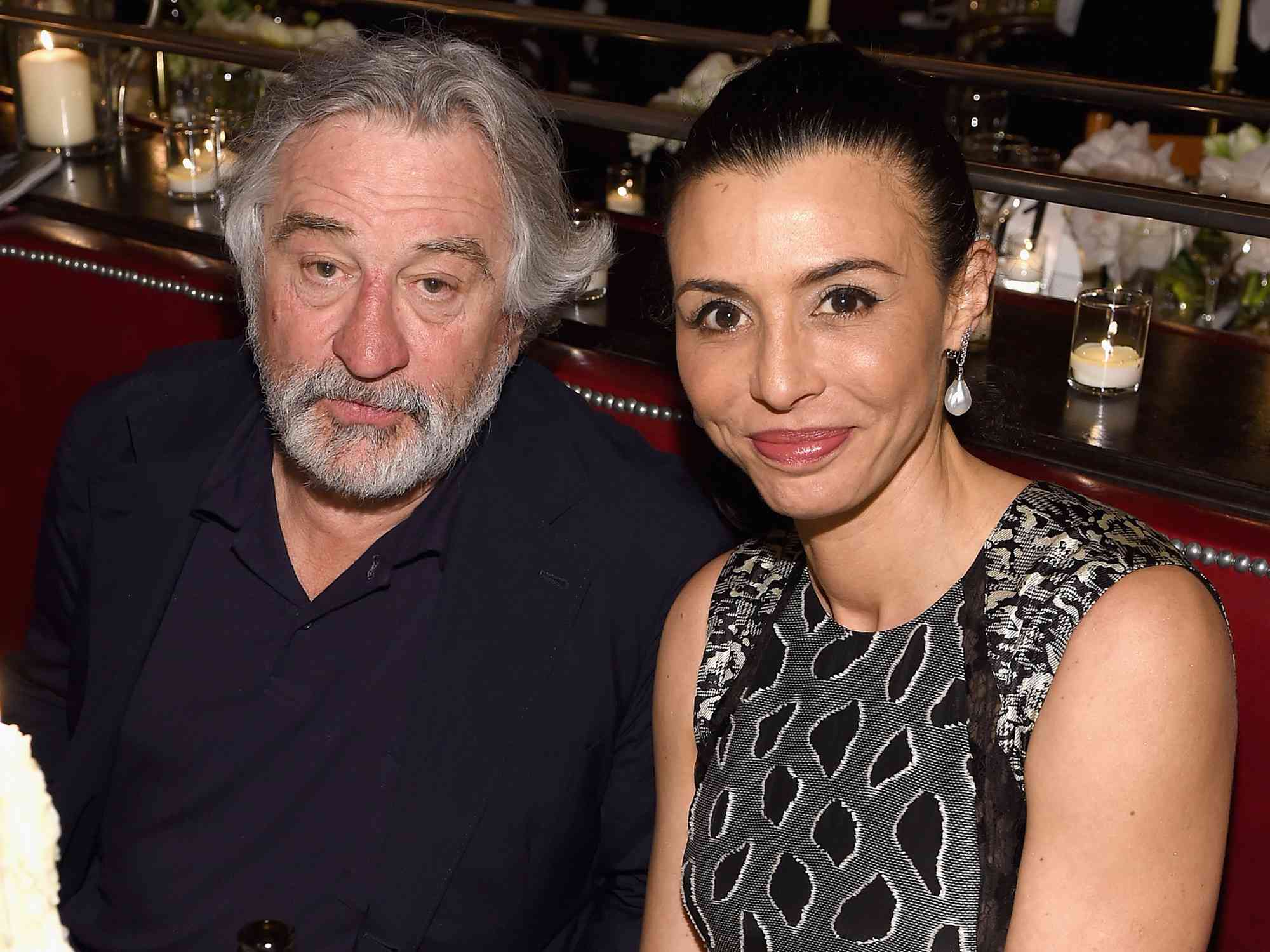 Robert De Niro and Drena De Niro attend the CHANEL Tribeca Film Festival Artists Dinner at Balthazar on April 24, 2017 in New York City