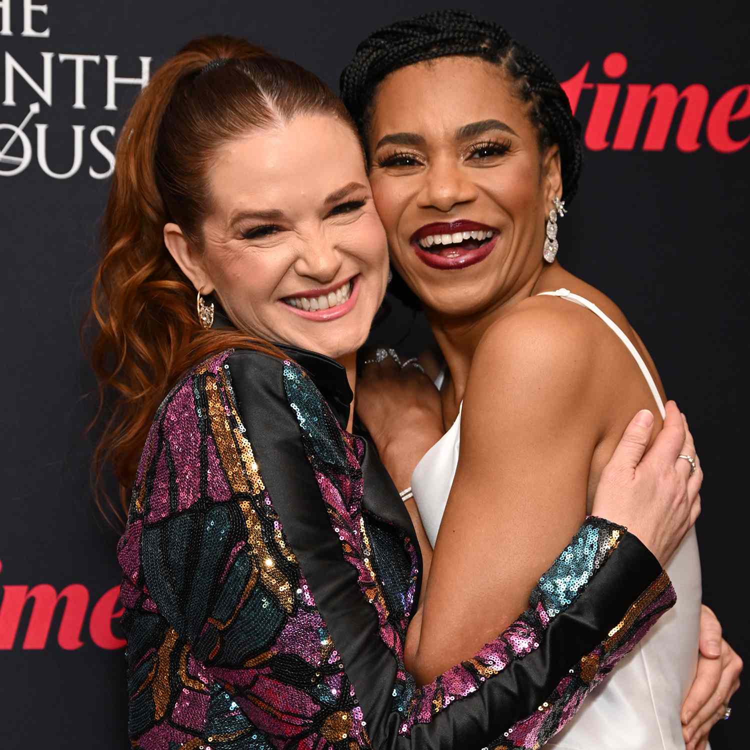 Sarah Drew and Kelly McCreary attend a screening of the Ninth House's "A Carpenter Christmas Romance"