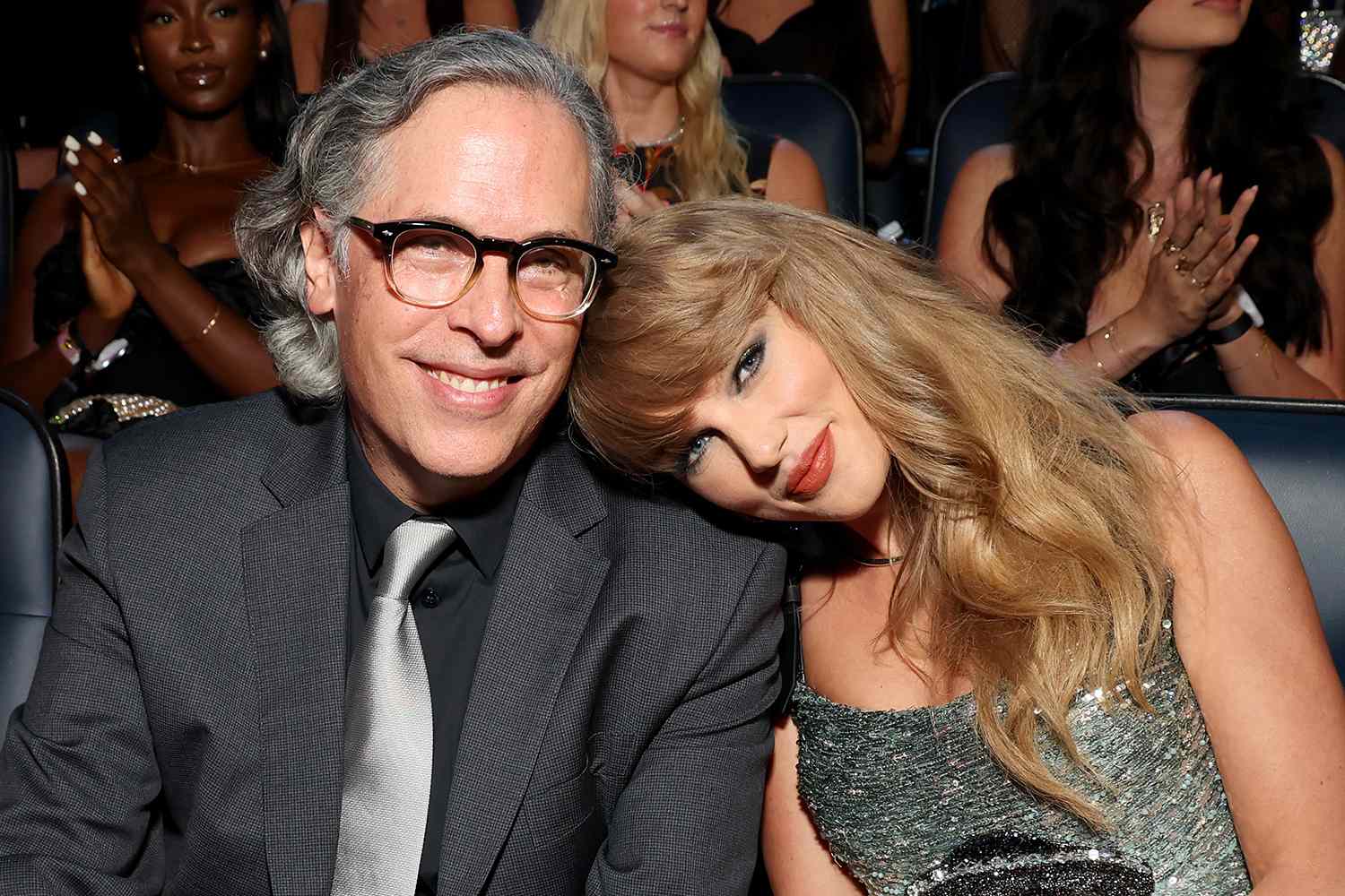 Rodrigo Prieto and Taylor Swift attend the 2024 MTV Video Music Awards at UBS Arena on September 11, 2024 in Elmont, New York