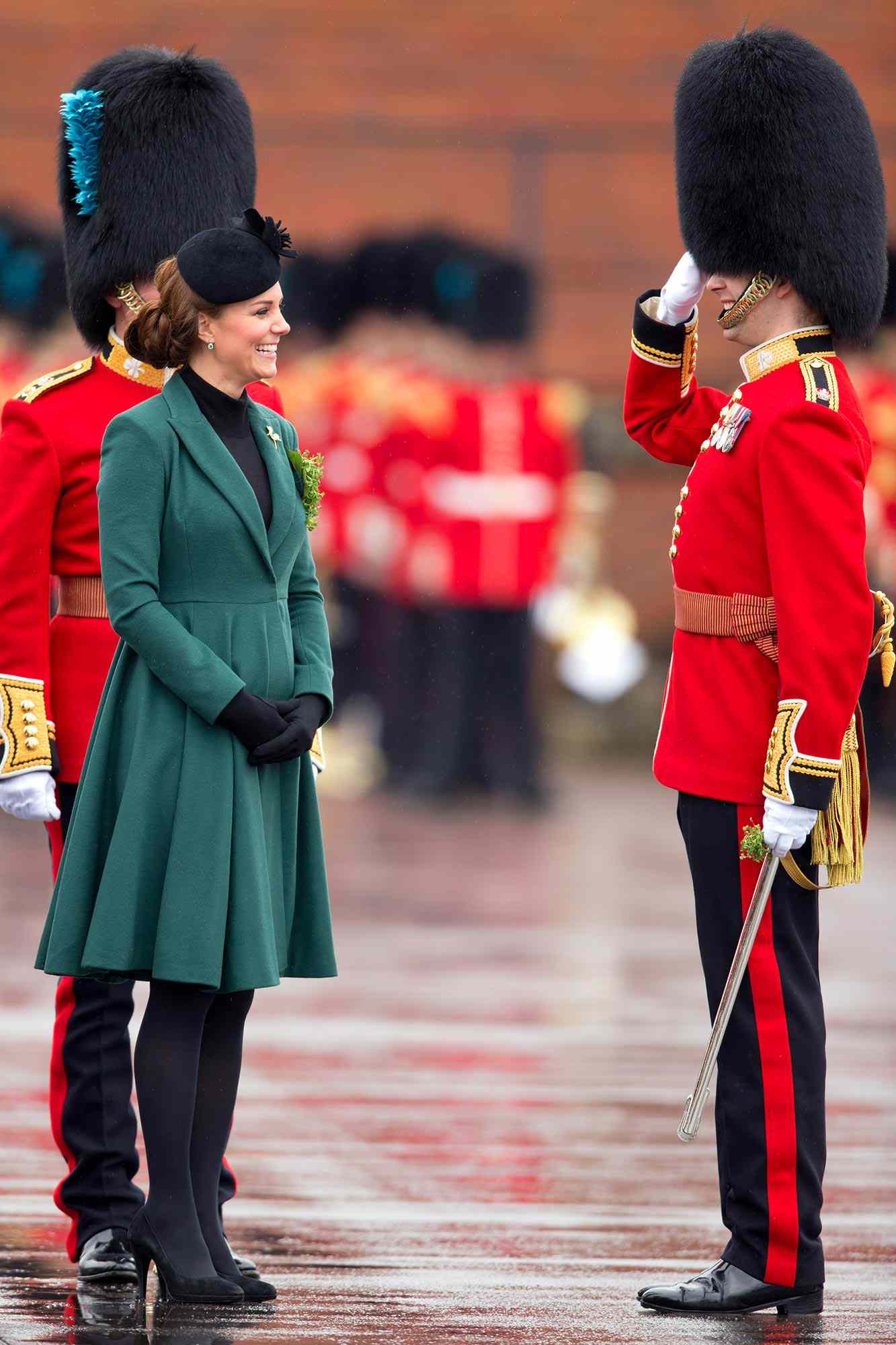 The Duke And Duchess Of Cambridge Visit the 1st Battalion Irish Guards On St Patrick's Day