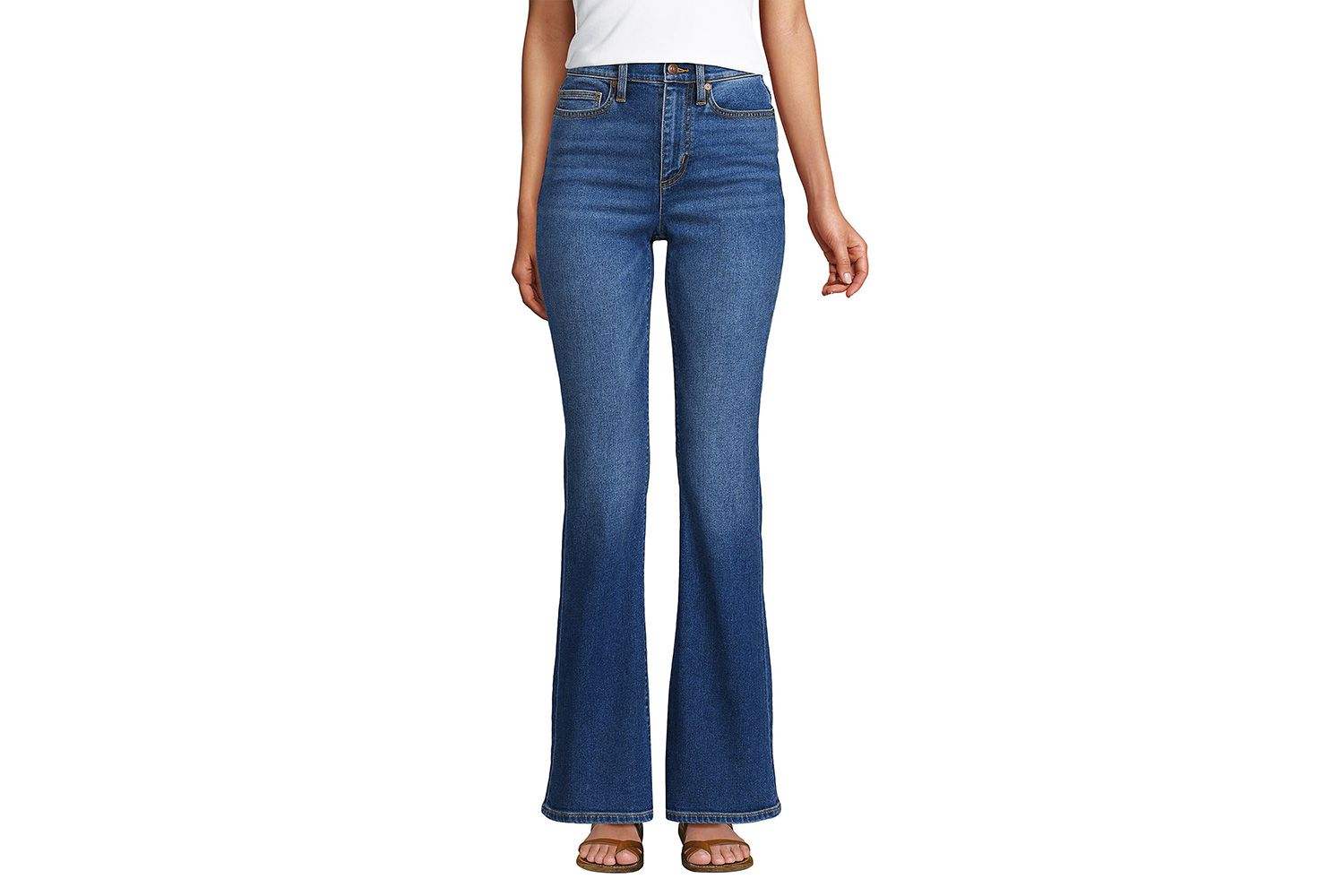 Lands' End Denim High Rise Skinny Flare Jeans