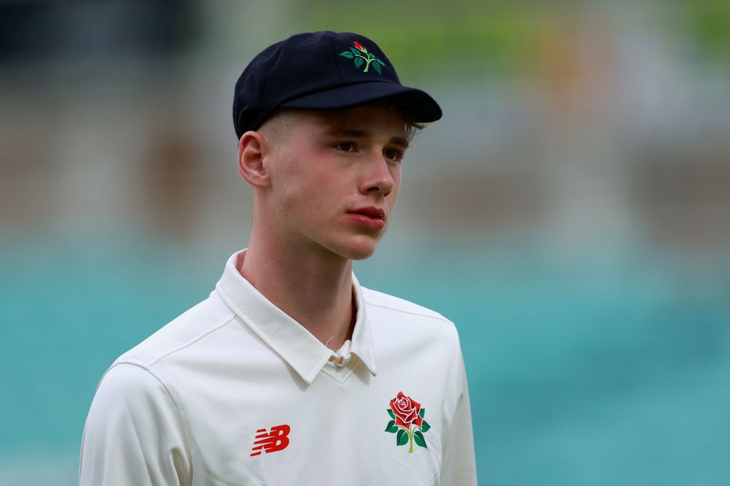 Rocky Flintoff in a cricket uniform