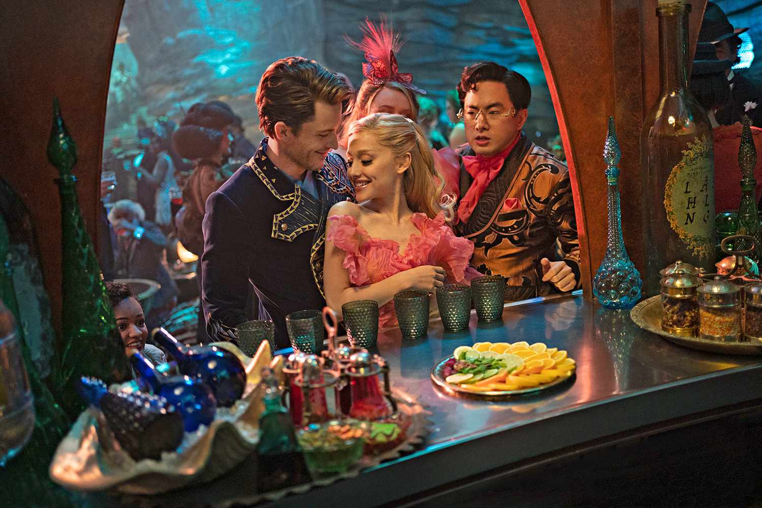 Jonathan Bailey, Ariana Grande and Bowen Yang in 'Wicked.'