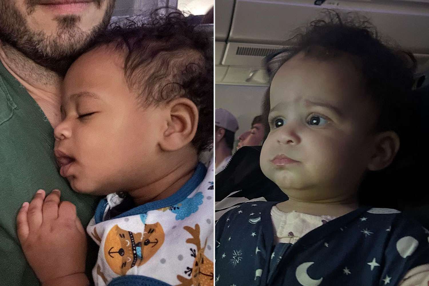 Gabourey Sidibe and Brandon Frankel with their kids Cooper and Maya had their first plane trip.