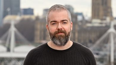 David F. Sandberg attends a photocall at IET London on March 06, 2023 in London, England for Shazam Fury Of The Gods