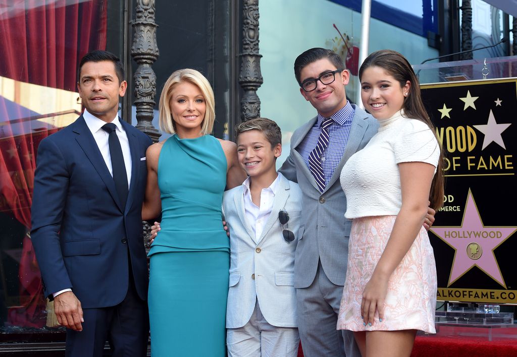 Kelly Ripa, husband Mark Consuelos, daughter Lola Consuelos, sons Michael Consuelos and Joaquin Consuelos attend the ceremony honoring Kelly Ripa with a star on the Hollywood Walk of Fame