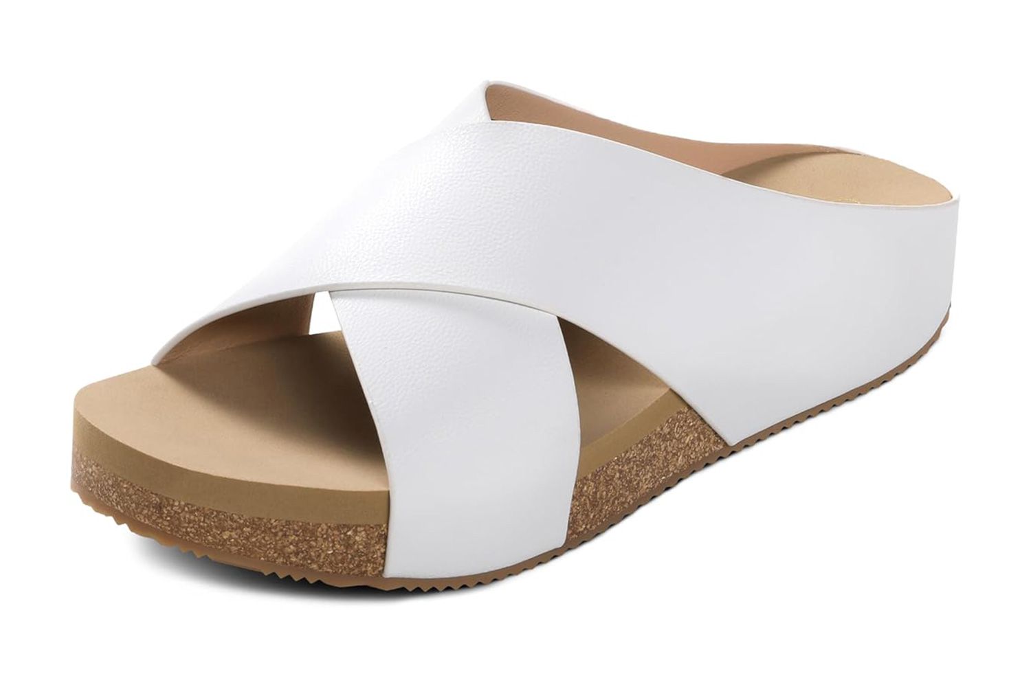 DREAM PAIRS Women's Cork Slide Sandals Slip on Open Toe