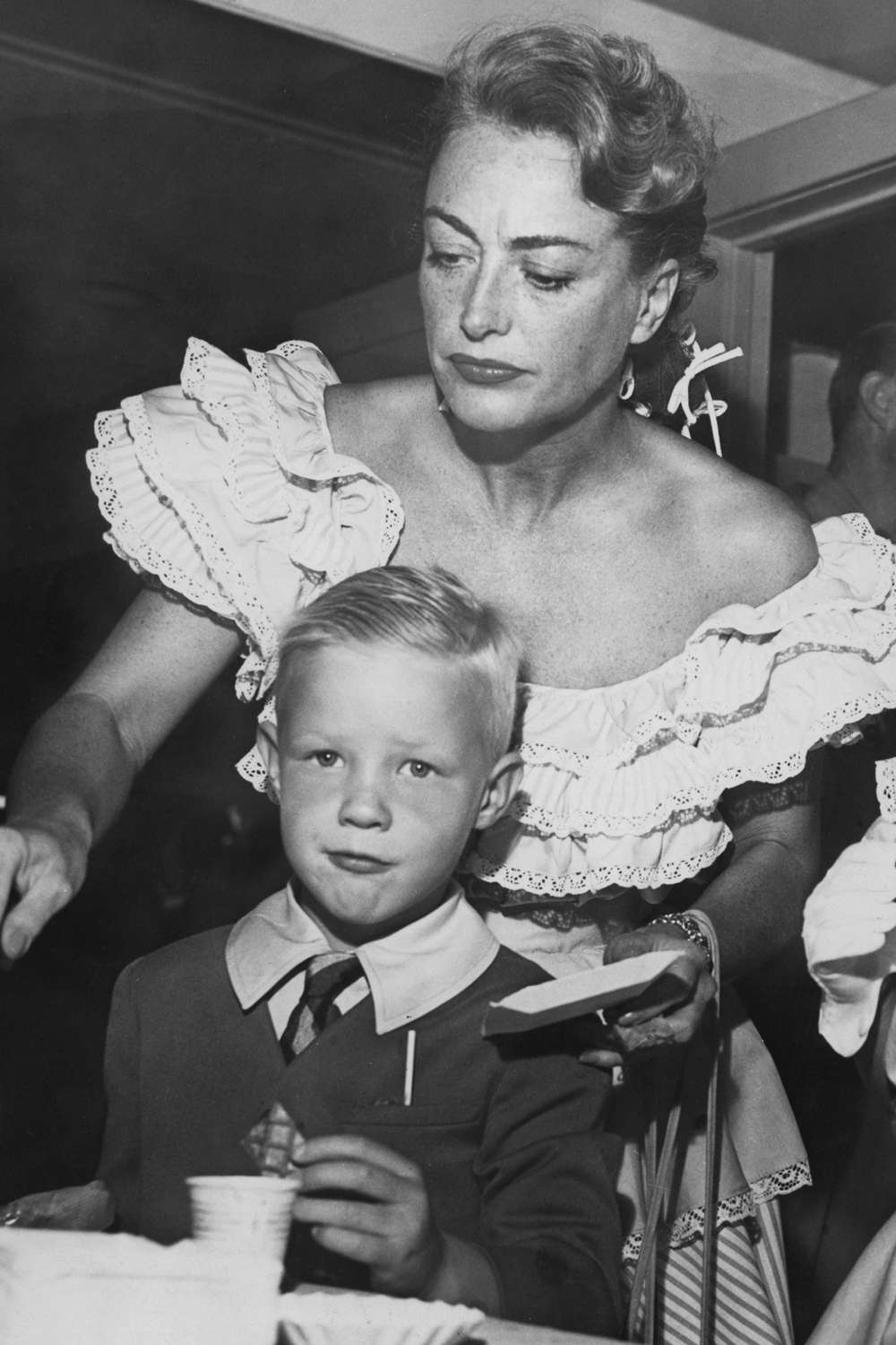 Joan Crawford with her son Christopher, circa 1947.