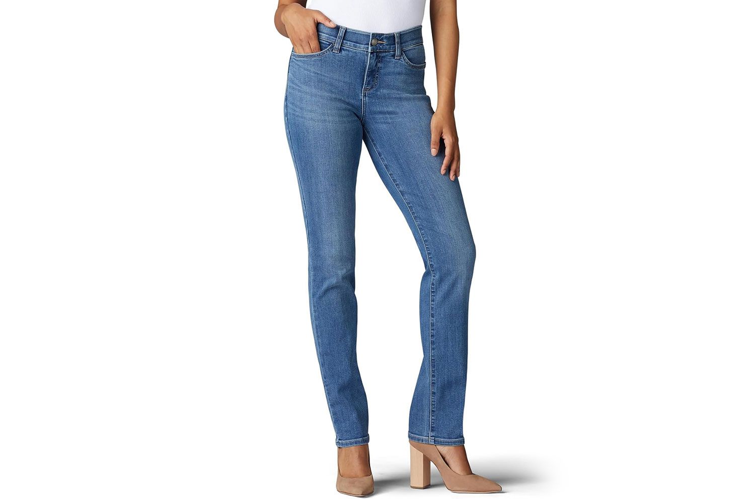 Amazon Lee Women's Ultra Lux Comfort with Flex Motion Straight Leg Jean