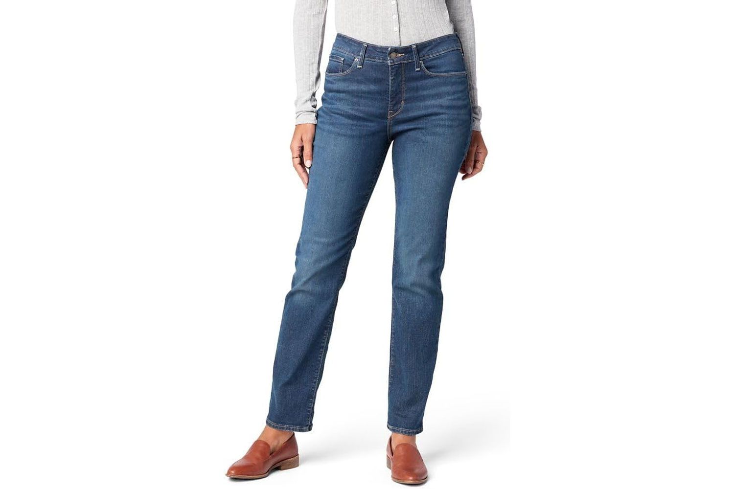 Levi Strauss Signature Gold Women's Curvy Totally Shaping Straight Jeans (Available in Plus Size)