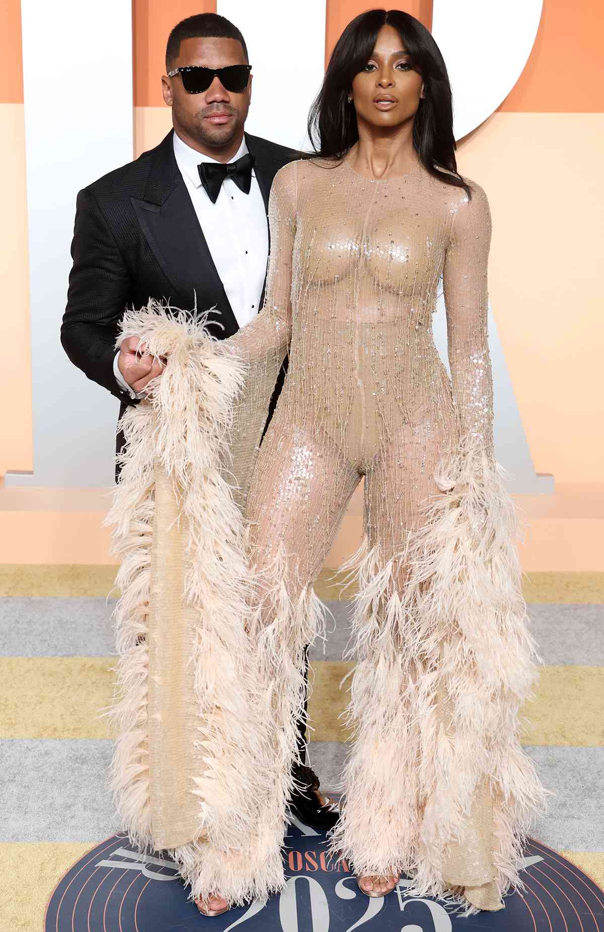 Russell Wilson and Ciara attend the 2025 Vanity Fair Oscar Party