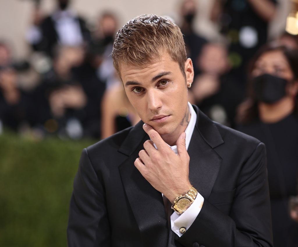 Justin Bieber attends The 2021 Met Gala Celebrating In America: A Lexicon Of Fashion at Metropolitan Museum of Art on September 13, 2021 in New York City. 