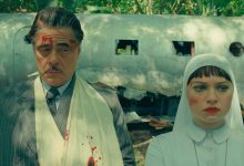 (L to R) Benicio Del Toro as Zsa-Zsa Korda and Mia Threapleton as Liesl in director Wes Anderson