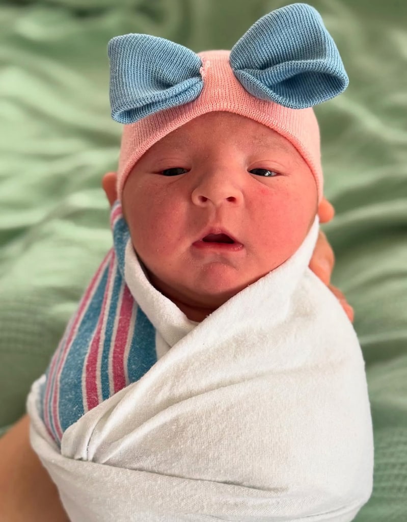 Photo shared by Kylie Kelce on Instagram April 1, 2025 of her fourth daughter with Jason Kelce, Finnley, born on March 30
