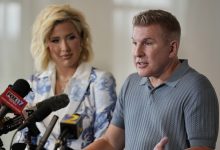 Reality television star Todd Chrisley speaks during a news conference Friday, May 30, 2025, in Nashville, Tenn.
