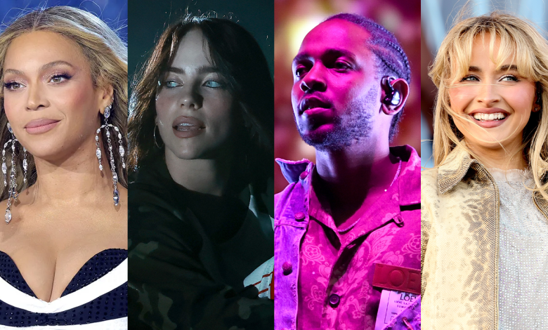 Beyoncé, Billie Eilish, Kendrick Lamar and Sabrina Carpenter