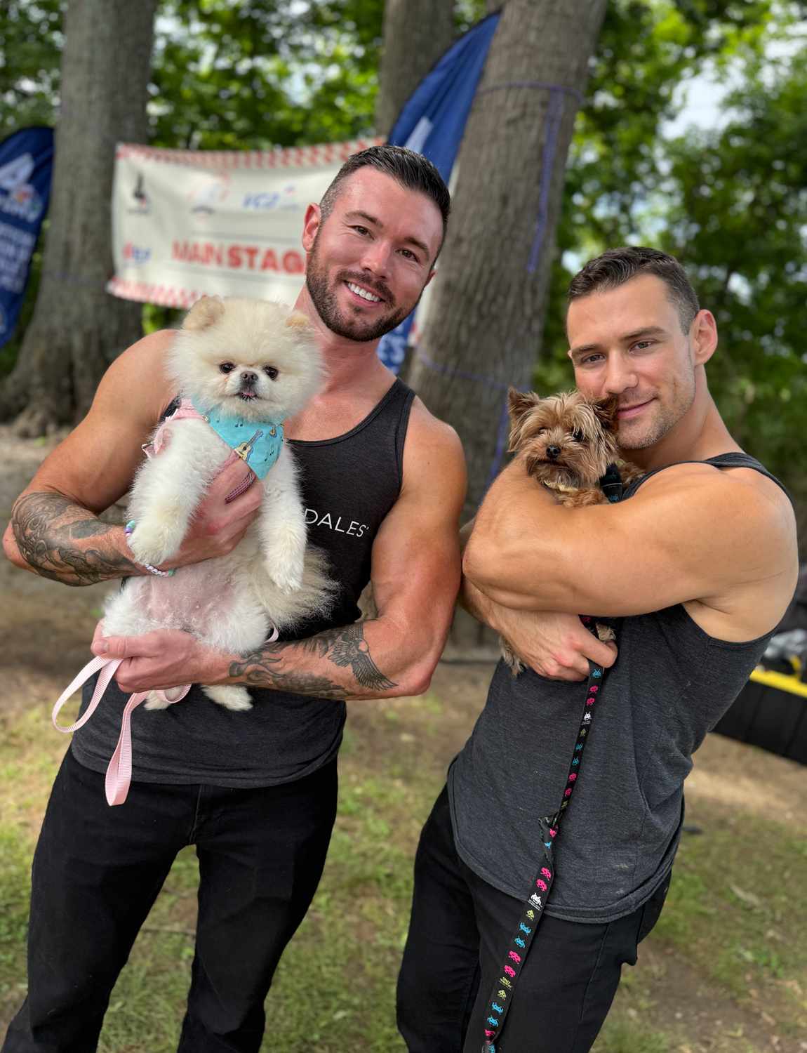 Chippendales Nashville cast members Zac Trautman and Jon Jones joined the fun at the Nashville Humane Association Music City Mutt Strutt 5K on 