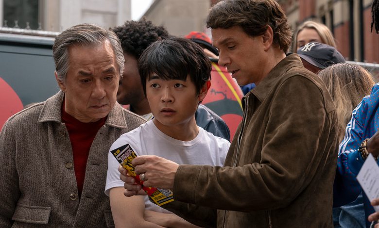 Jackie Chan (left), Ben Wang and Ralph Macchio in