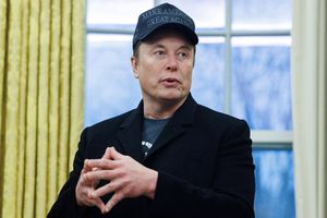 Elon Musk, chief executive officer of Tesla Inc., in the Oval Office of the White House in Washington, DC, US, on Tuesday, Feb. 11, 2025.