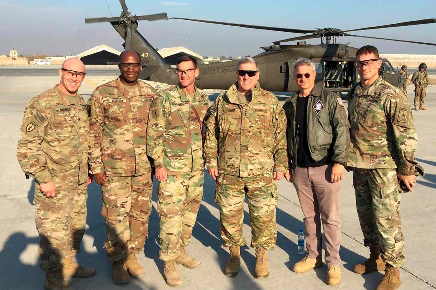 Gary Sinise with troops.