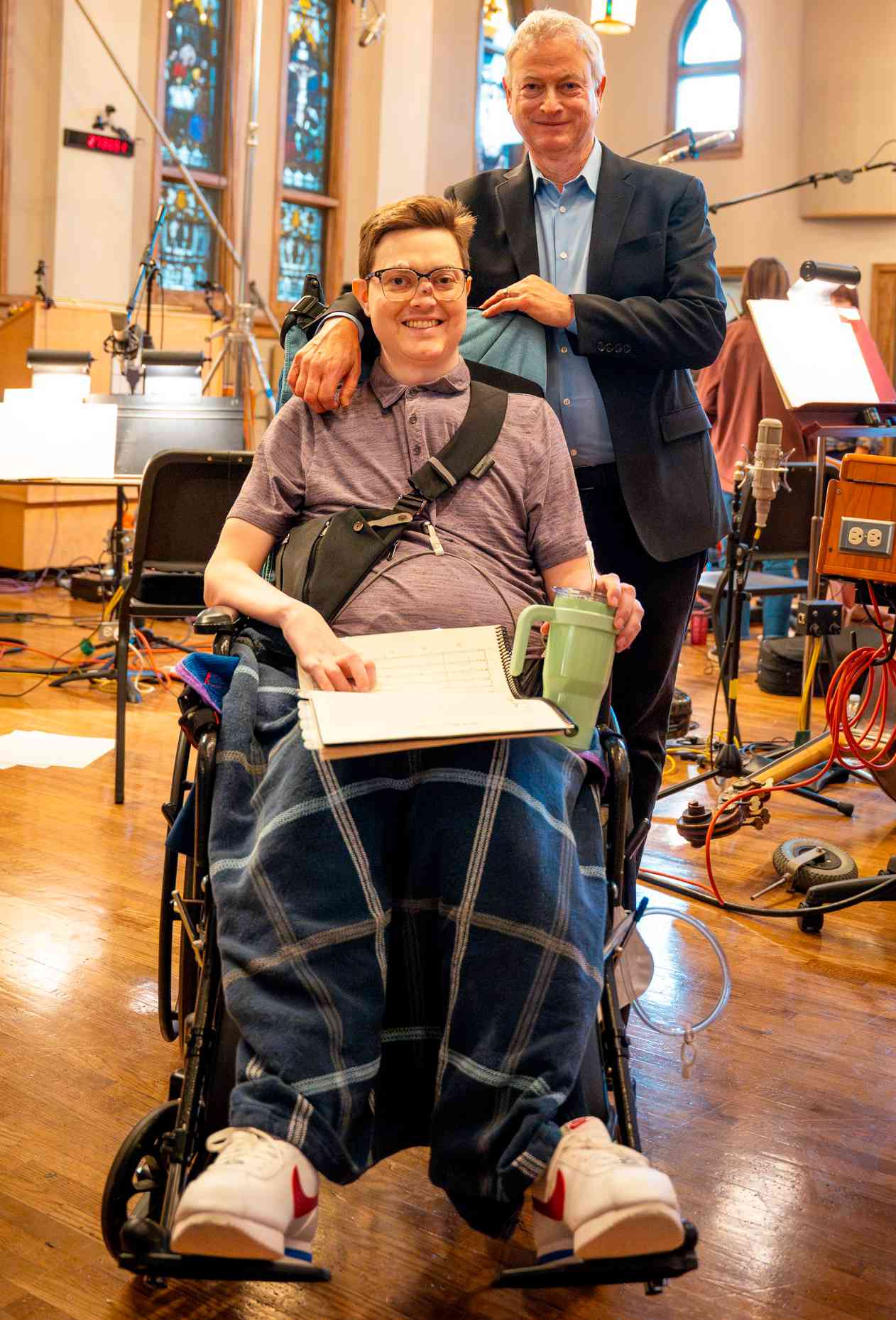 Gary and Mac Sinise on November 5, 2023 at Ocean Way Studios in Nashville.