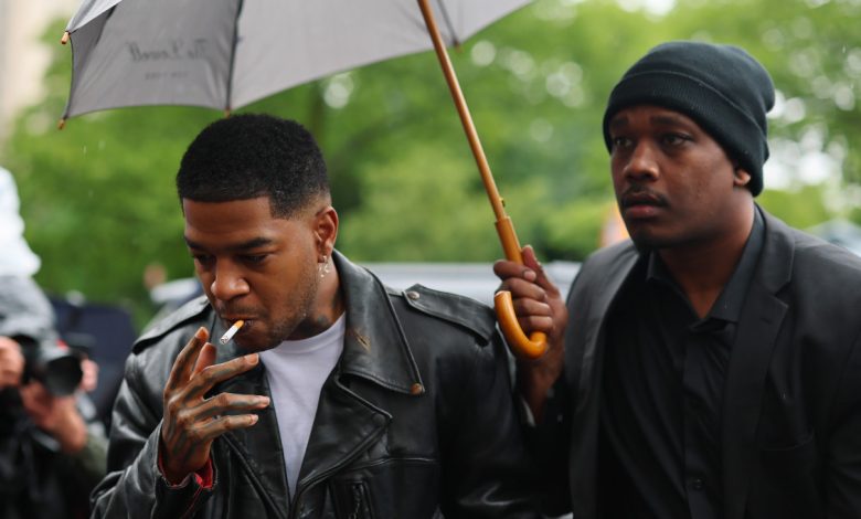 Kid Cudi (left) arriving at Manhattan federal court on Thursday.