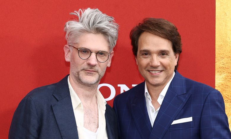 Jonathan Entwistle and Ralph Macchio attend the Karate Kid: Legends Premiere at SVA Theater on May 27, 2025 in New York City.