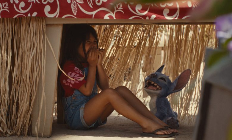 (L-R) Maia Kealoha as Lilo and Stitch in Disney’s live-action Lilo and Stitch