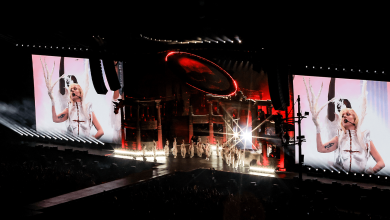 Lady Gaga performs during a massive free show at Copacabana Beach on May 3, 2025, in Rio de Janeiro, Brazil.