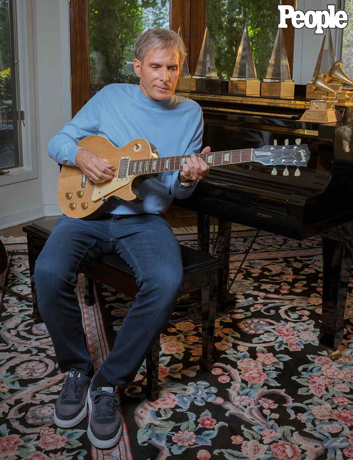 Michael Bolton and his family photographed at home in Westport, CT on April 9, 2025.