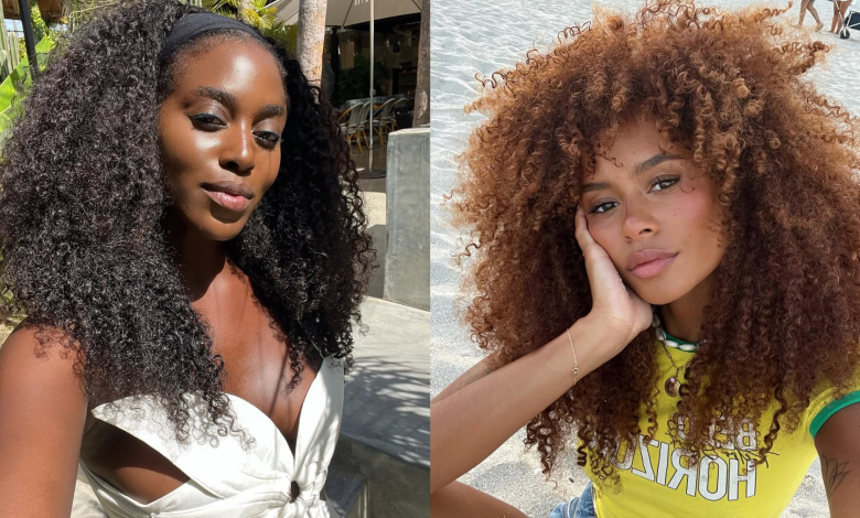 Two women with curly hair.