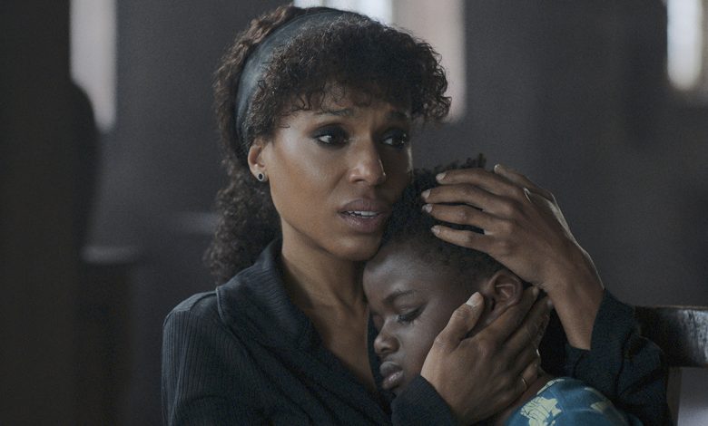 Kerry Washington as Syrah and Jahleel Kamera as Ky in Shadow Force.