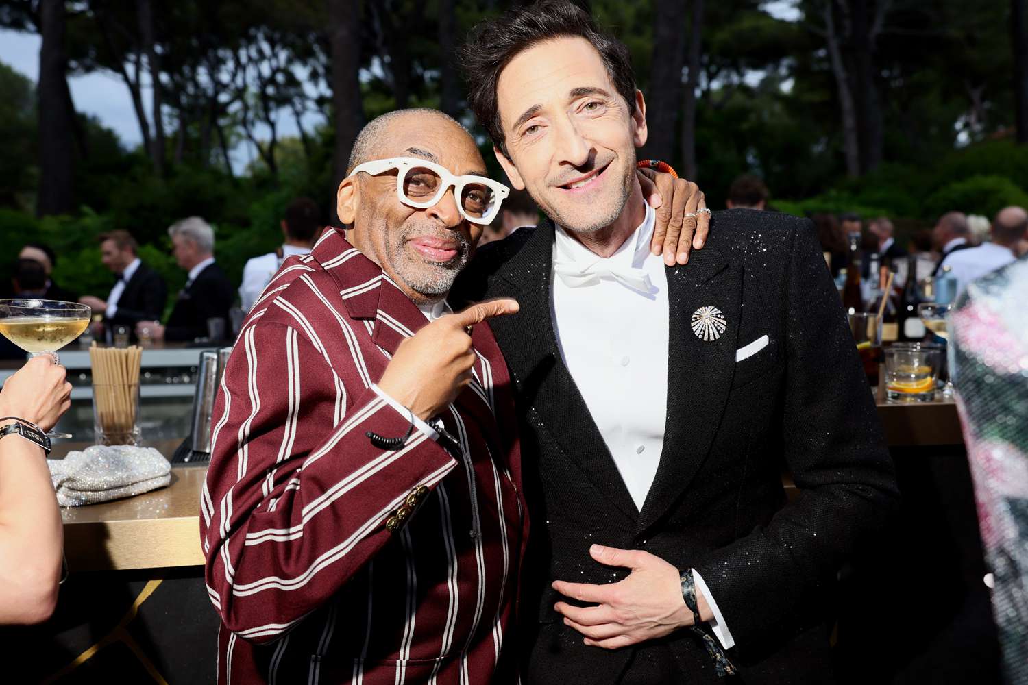 Spike Lee and Adrien Brody attend the amfAR Gala Cannes 2025 presented by Chopard at Hotel du Cap-Eden-