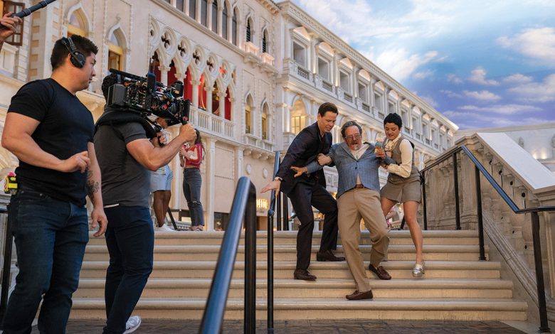 The last two episodes of The Studio, including this scene featuring an out-of-his-mind high Bryan Cranston, were shot at The Venetian in Las Vegas.