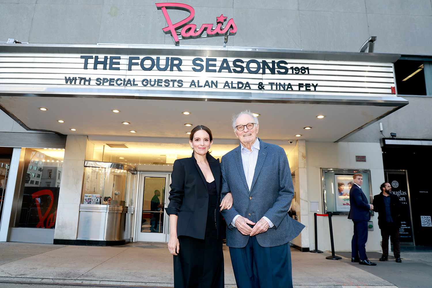 Tina Fey and Alan Alda attend a special screening of the 1981 Original The Four Seasons Film at Paris Theater