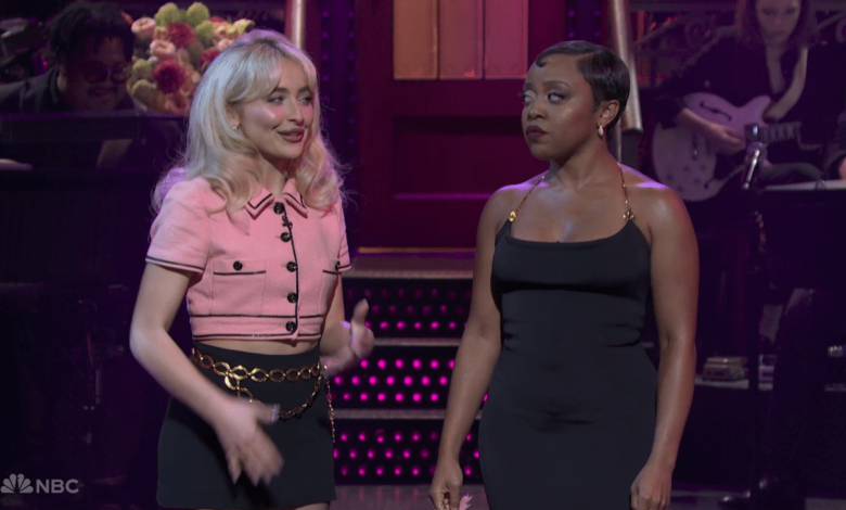 Sabrina Carpenter and Quinta Brunson on SNL