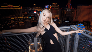 Rosé poses for a photo in Las Vegas to promote