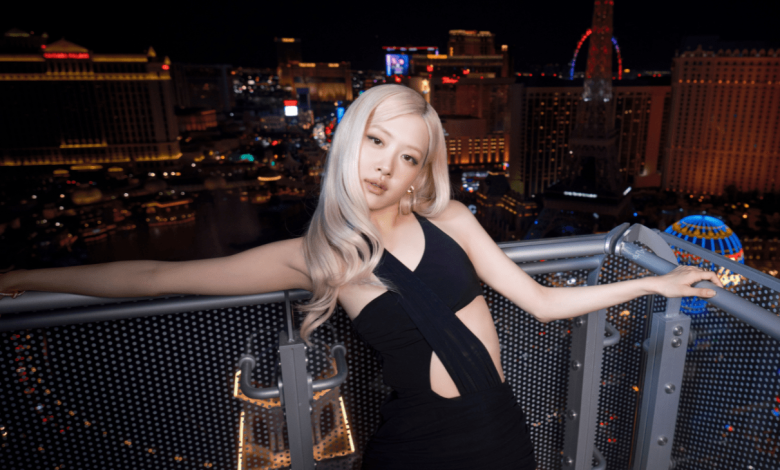 Rosé poses for a photo in Las Vegas to promote