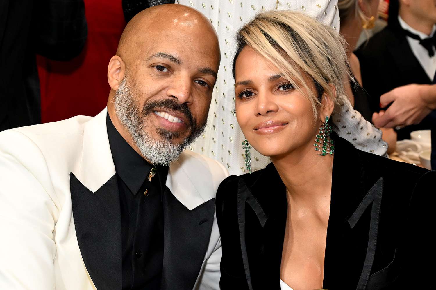 Van Hunt and Halle Berry attend the dinner with Champagne Collet & OBC Wines as they celebrate the 27th Annual Critics Choice Awards at Fairmont Century Plaza on March 13, 2022 